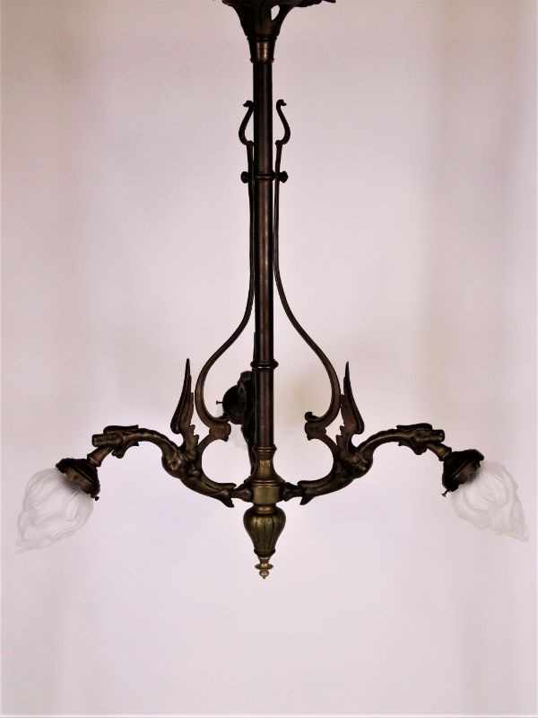 Vintage hanglamp / luchter in een eclectische stijl